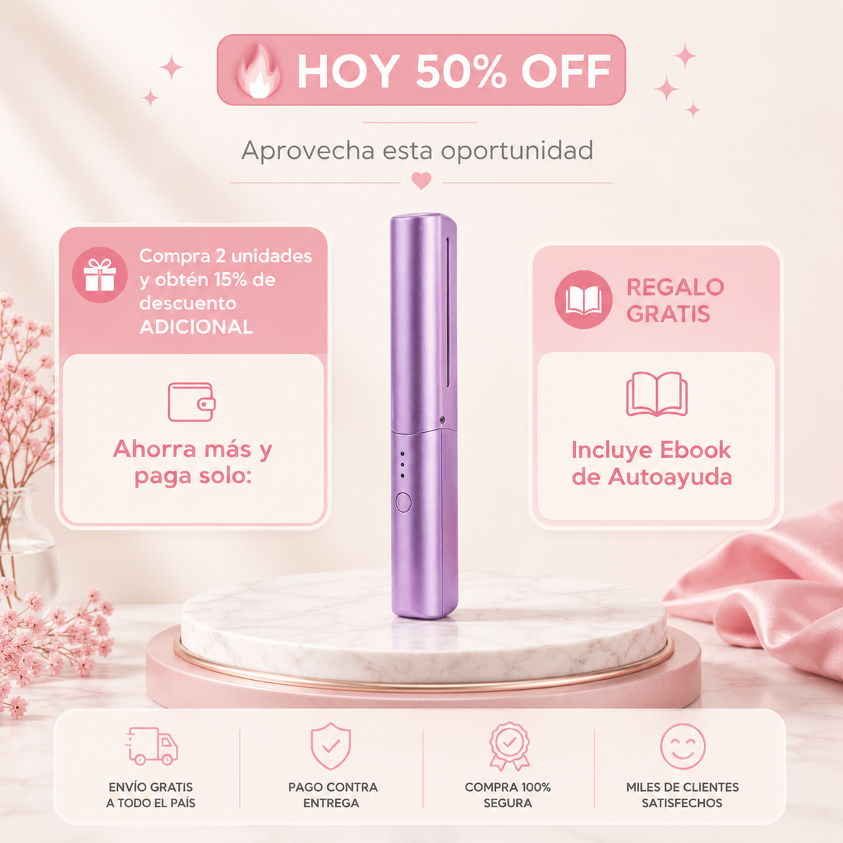 Mini Plancha ANTI FRIZZ  Inalámbrica