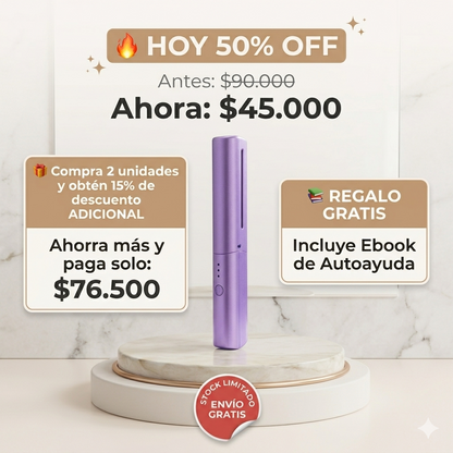 Mini Plancha ANTI FRIZZ  Inalámbrica